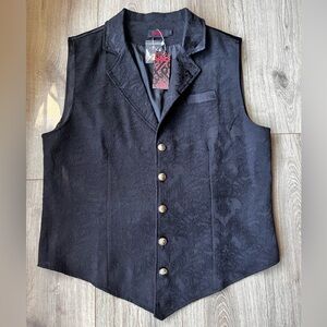 Black Victorian Sleeveless Vest size Large NWT